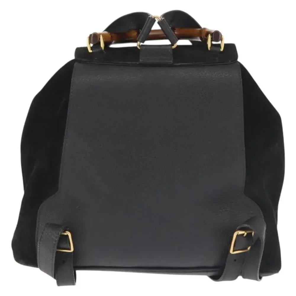 Gucci Bamboo Suede Backpack Black